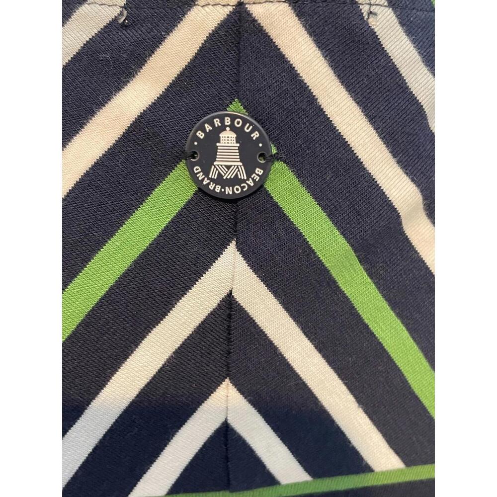 Barbour Littlehampton Dress Striped Jersey Short Sleeve Size 6 Navy Blue Green - Picture 6 of 9